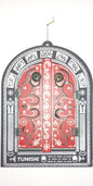 spiegel met deurtjes rood